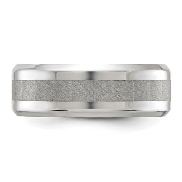 Kazi Luxury Chisel Titanium Polished with Brushed Center 8mm Band - Picture 3 of 9